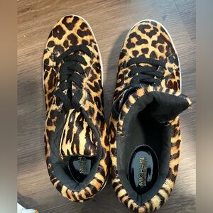 Michael Kors Animal Print Sneakers with Black Accents